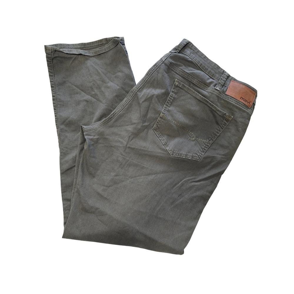 Mavi Matt Relaxed Straight Leg Corduroy Pants Mens Jeans 44x34 Olive Green EUC